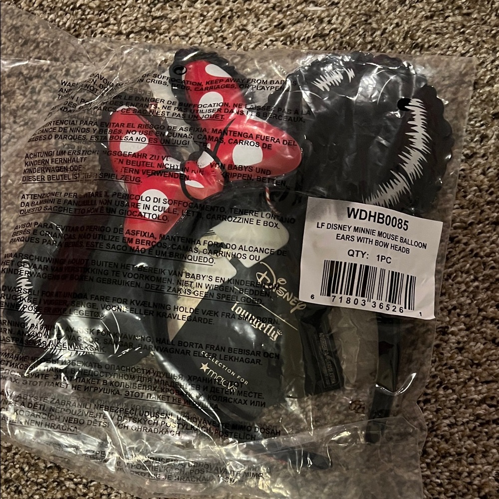 Disney Minnie Mouse Balloon Ears with Red Polka Dot Bow